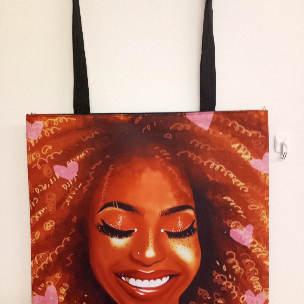 Fashionable Afrocentric Purse Pink & Golden Brown Color size 39.5 cm x 39.5 cm